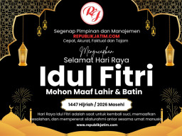 Pimpinan, Redaksi dan Manajemen republikjatim.com Mengucapkan Selamat Hari Raya Idhul Fitri 1447 Hijriyah