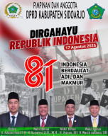 Baca juga : Pimpinan dan Anggota DPRD Kabupaten Sidoarjo Mengucapkan Dirgahayu Republik Indonesia ke 81