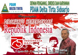 Segenap Pimpinan dan Manajemen PDAM Delta Tirta Sidoarjo Mengucapkan Dirgahayu HUT RI ke 75