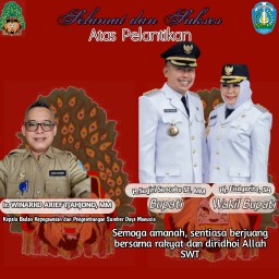 Kepala Badan Kepegawaian dan Pengembangan Sumber Daya Manusia Mengucapkan Selamat dan Sukses Atas Pelantikan Sugiri Sancoko dan Lisdyarita Sebagai Bupati dan Wa