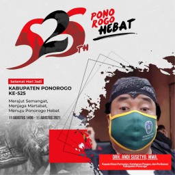 Kepala Dinas Pertanian, Ketahanan Pangan dan Perikanan Kabupaten Ponorogo, Andi Susetyo Mengucapkan Selamat Hari Jadi Kabupaten Ponorogo ke 525