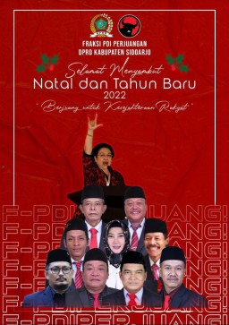 Fraksi PDI Perjuangan DPRD Kabupaten Sidoarjo Mengucapkan Selamat Natal dan Tahun Baru 2022