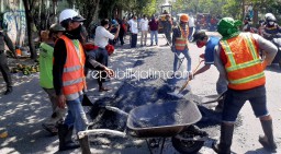 Perbaikan Jalan Rusak di Krian Gunakan Dana PIWK Rp 600 Juta