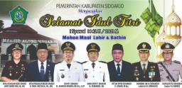 Bupati dan Wakil Bupati Beserta Forkopimda Sidoarjo Mengucapkan Selamat Hari Raya Idul Fitri 1442 Hijriyah