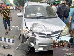 Sopir Ngantuk, Avanza Oleng Tabrak Motor dan Onthel 1 Tewas