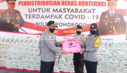 Polres Ponorogo Distribusikan 1,6 Ton Beras Dan 325 APD untuk Warga Yang Belum Tercover Bantuan Pemerintah