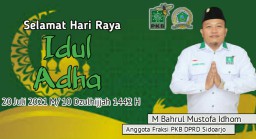 Anggota Fraksi PKB DPRD Sidoarjo, M Bahrul Mustofa Idhom Mengucapkan Selamat Hari Raya Idul Adha 1442 Hijriyah