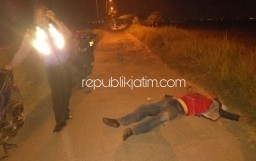 Pengendara Vario Biru Asal Mojosari Terjungkal di Jalan Gagangkepuhsari Balongbendo
