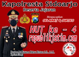 Kapolresta Sidoarjo Beserta Jajaran Mengucapkan Selamat dan Sukses HUT ke 4 republikjatim.com