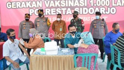 Target Vaksin Belum Tercapai 60 Persen, Polresta Sidoarjo Terus Genjot Vaksinasi Lansia