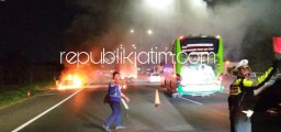 Usai Benahi AC, Mobil Nissan Serena Terbakar di Tol Sidoarjo Pemilik Merugi Rp 150 Juta
