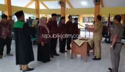 Jumlah Penduduk 500 Jiwa, Camat Jabon Tetap Lantik 5 BPD Pejarakan