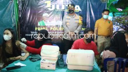 Kapolresta Tinjau Vaksinasi Booster di Kampung Ramadhan Alun-Alun Sidoarjo