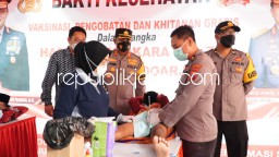 Bakti Kesehatan Polresta Sidoarjo Digelar dengan Vaksinasi, Pengobatan dan Khitan Gratis