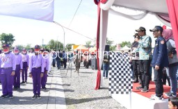 Bupati Sidoarjo Berangkatkan 2.220 Pelajar SD Sampai SMA Lomba Gerak Jalan Tingkat Pelajar di Gedangan