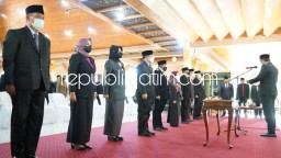Gus Muhdlor Mutasi 10 Kepala Dinas, Camat Waru Jabat Kepala DPMPTSP Kasatpol PP Jabat Kadisperindag