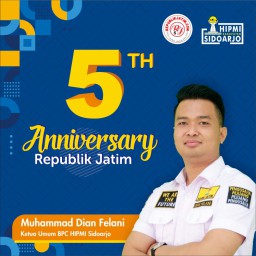 Ketua Umum dan Pengurus BPC HIPMI Sidoarjo Mengucapkan Selamat HUT republikjatim.com ke 5