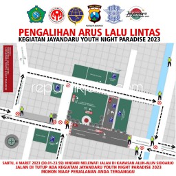 Jayandaru Youth Night Paradise, Dishub Sidoarjo Siapkan Rekayasa Pengalihan Arus Lali Lintas Menuju Alun-Alun