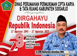 Dinas Perumahan Permukiman Cipta Karya dan Tata Ruang Kabupaten Sidoarjo Mengucapkan Dirgahayu Republik Indonesia ke 78