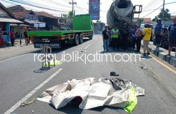 Tersenggol Truk, Mahasiswa Hubungan Internasional Uinsa Surabaya Tewas Tertabrak Truk Molen di JL Raya Gilang Taman