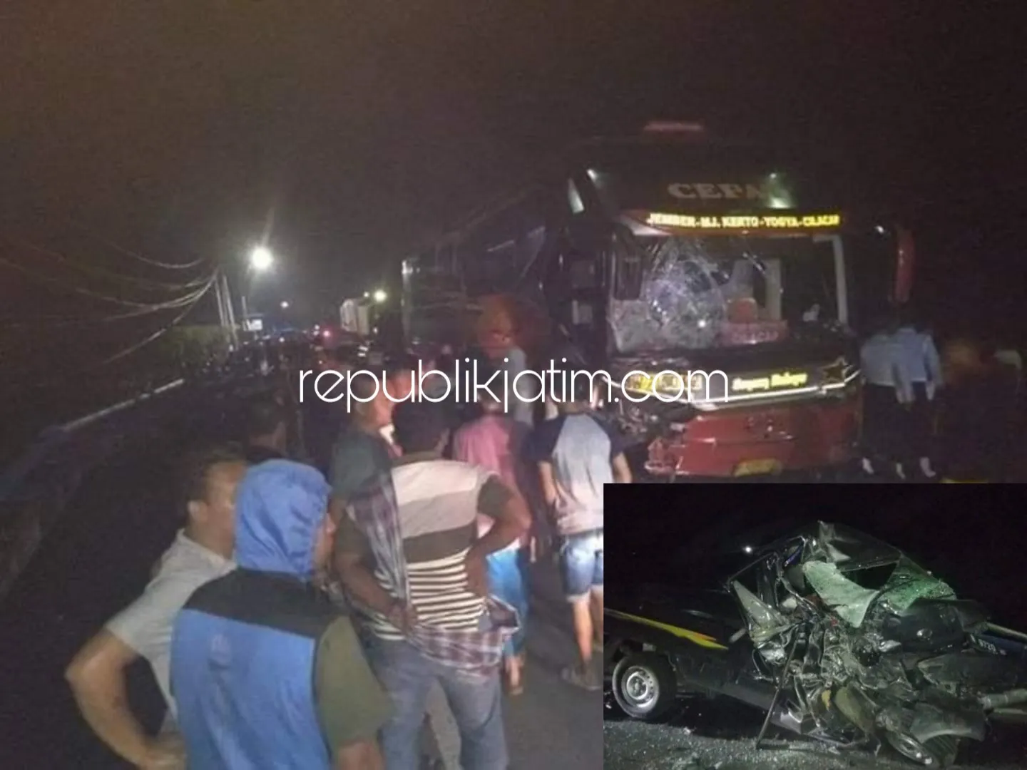 Grandmax Adu Moncong dengan Bus Sugeng Rahayu, Pengemudi Meninggal Terjepit