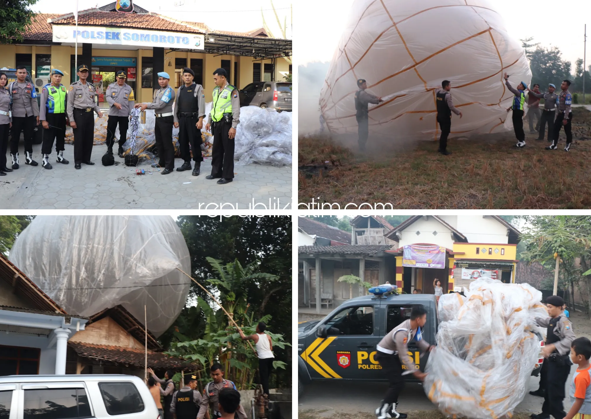 Dianggap Membahayakan, Polres Ponorogo Sita Puluhan Balon Udara