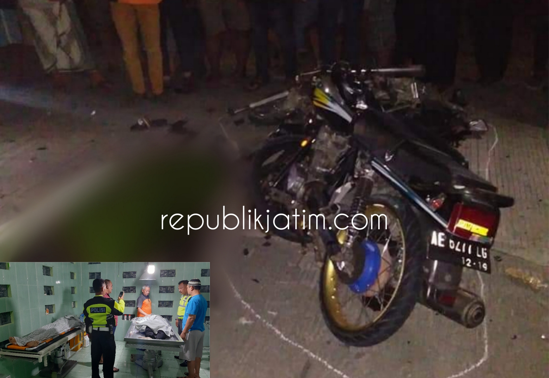 Kecelakaan maut dua sepeda motor bertabrakan di Ngawi yang mengakibatkan 2 orang tewas dan 2 lainnya mengalami luka berat
