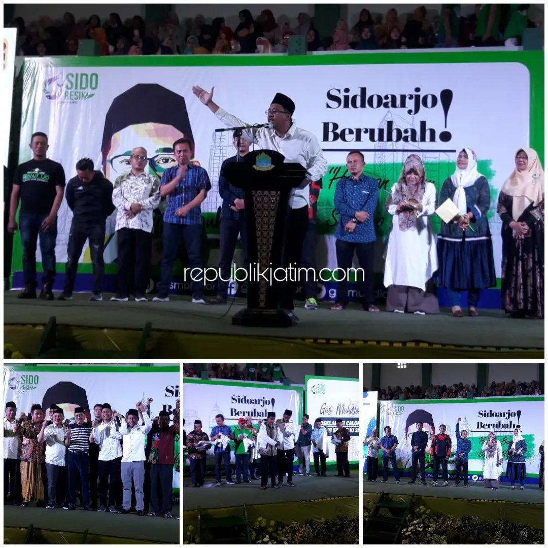Deklarasi Bacabup Gus Muhdlor, Ribuan Relawan Padati GOR Bumi Sholawat