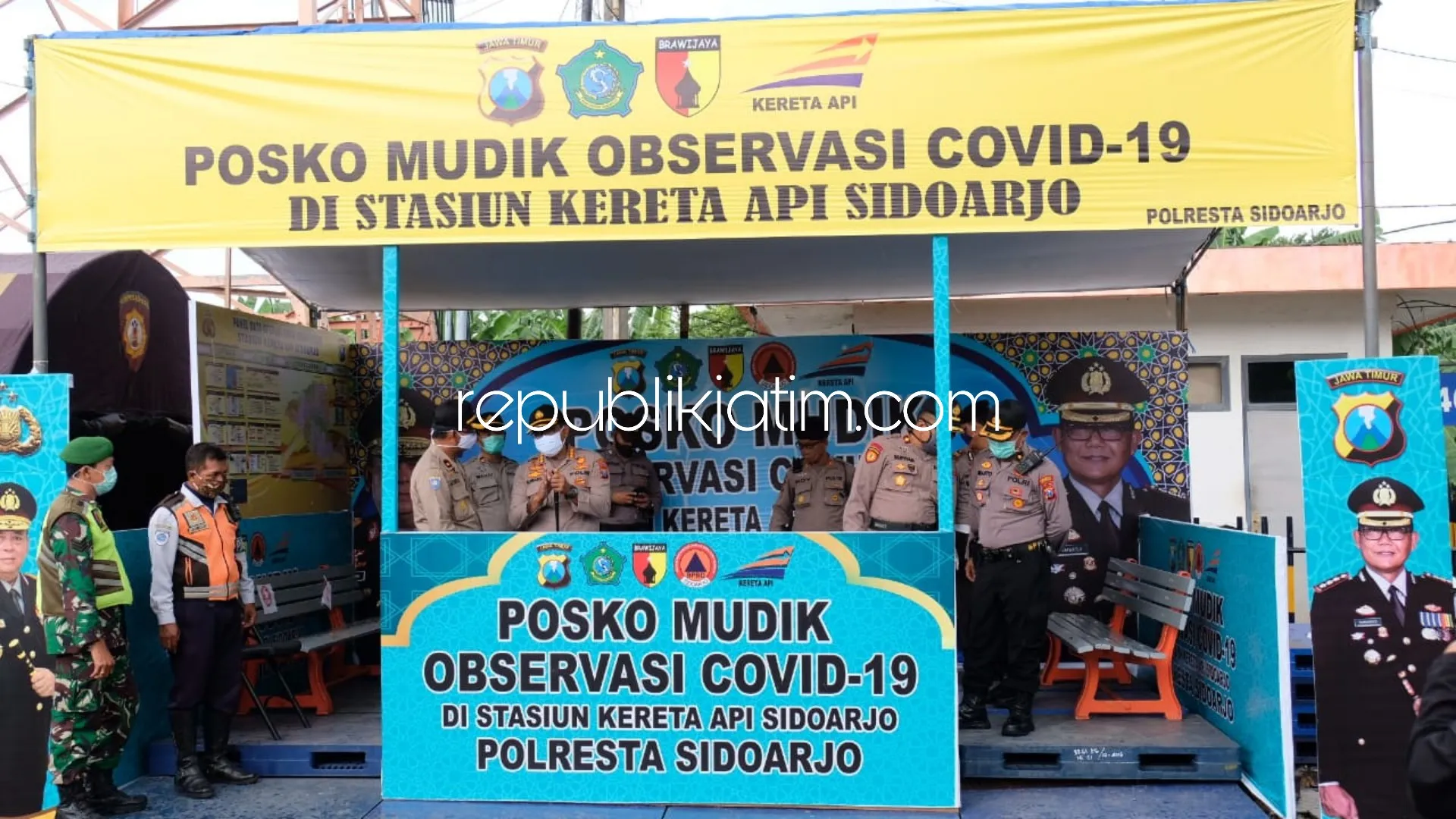 Kapolresta Sidoarjo Pastikan Pencegahan Covid-19 di Terminal Bungurasih dan Stasiun