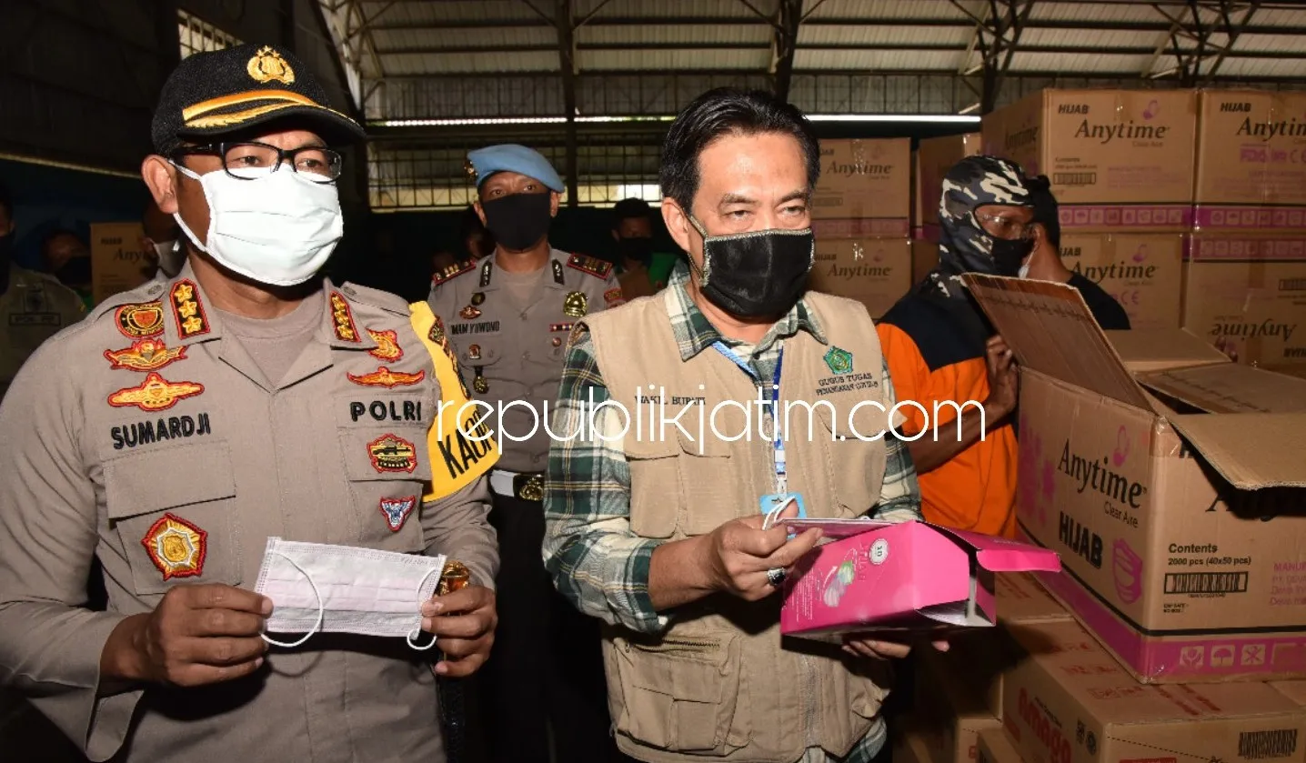 Pemkab Sidoarjo Terima Bantuan 1,5 Juta Masker, Bakal Didistribusikan Sebelum PSBB