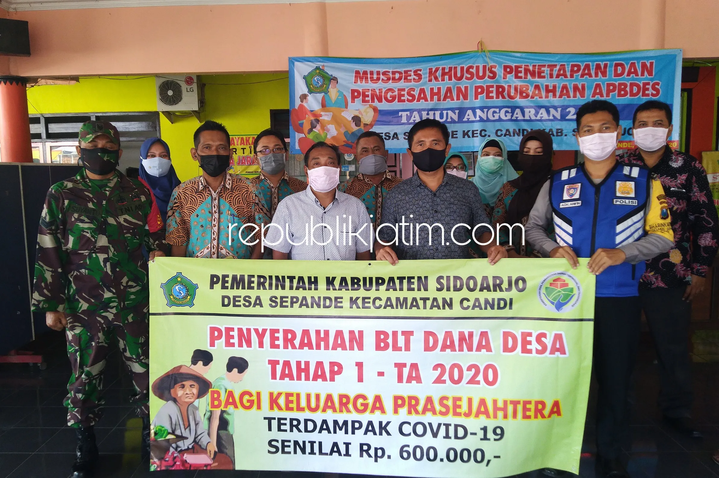 Tiga Pilar di Sidoarjo Kawal Penyaluran BLT Dana Desa Warga Terdampak Covid-19