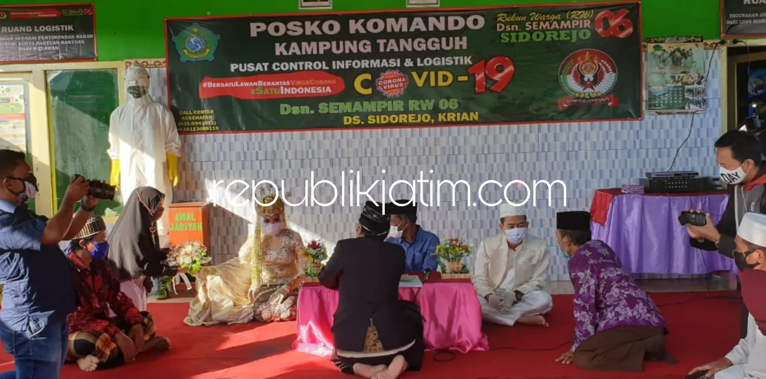 Posko Kampung Tangguh Covid-19 di Sidoarjo Disulap Jadi Lokasi Pernikahan Warga