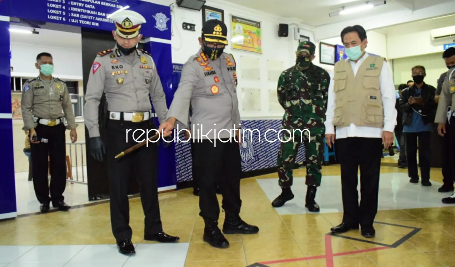 Terapkan Protokol Kesehatan Pencegahan Covid-19, Launching Satpas Tangguh Semeru Polresta Sidoarjo