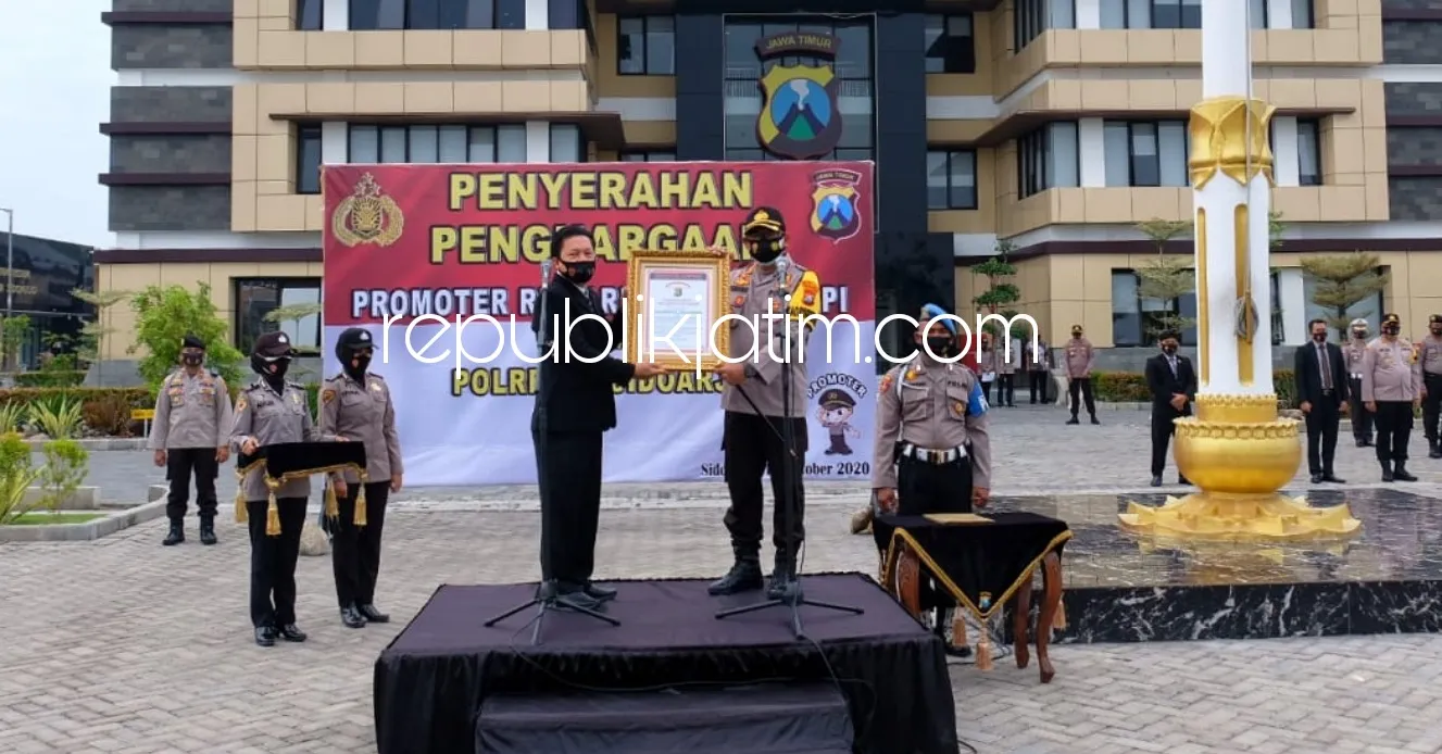 Totalitas Tangani Covid-19, Polresta Sidoarjo Raih Promoter Reward dari Lemkapi