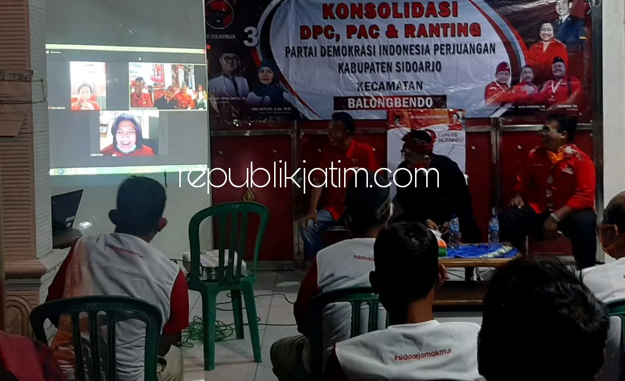 PAC PDIP Balongbendo Konsolidasi Virtual Dengan Anggota DPR RI Menangkan Kelana - Astutik