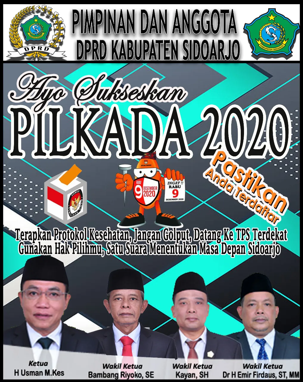 DPRD Sidoarjo Ajak Warga Sukseskan Pilkada Damai 2020