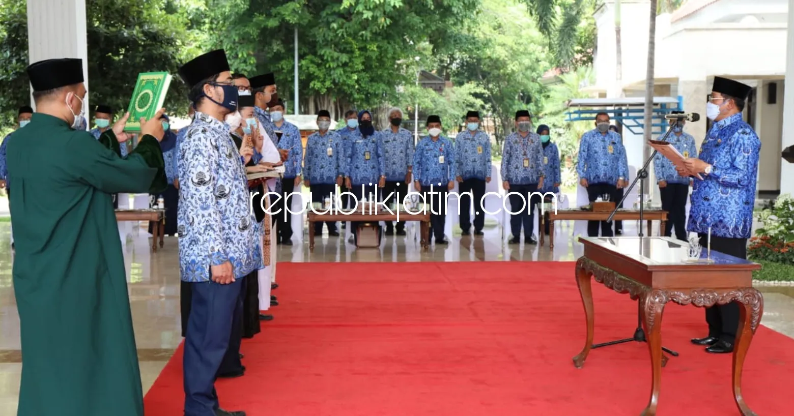 Cegah Penyebaran Covid-19, 324 Pejabat Fungsional Sidoarjo Dilantik di Tiga Lokasi Berbeda