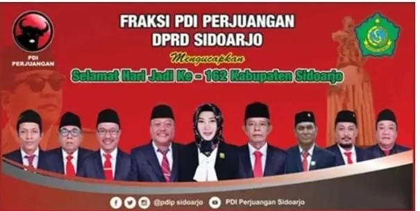 Segenap Pimpinan dan Anggota Fraksi PDI Perjuangan DPRD Sidoarjo Mengucapkan Selamat Hari Jadi ke 162 Kabupaten Sidoarjo