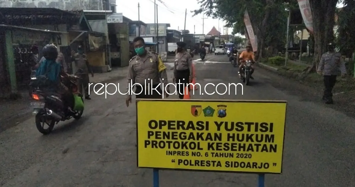 Hari Pertama Penerapan PPKM di Sidoarjo Dibarengi Operasi Yustisi Serentak