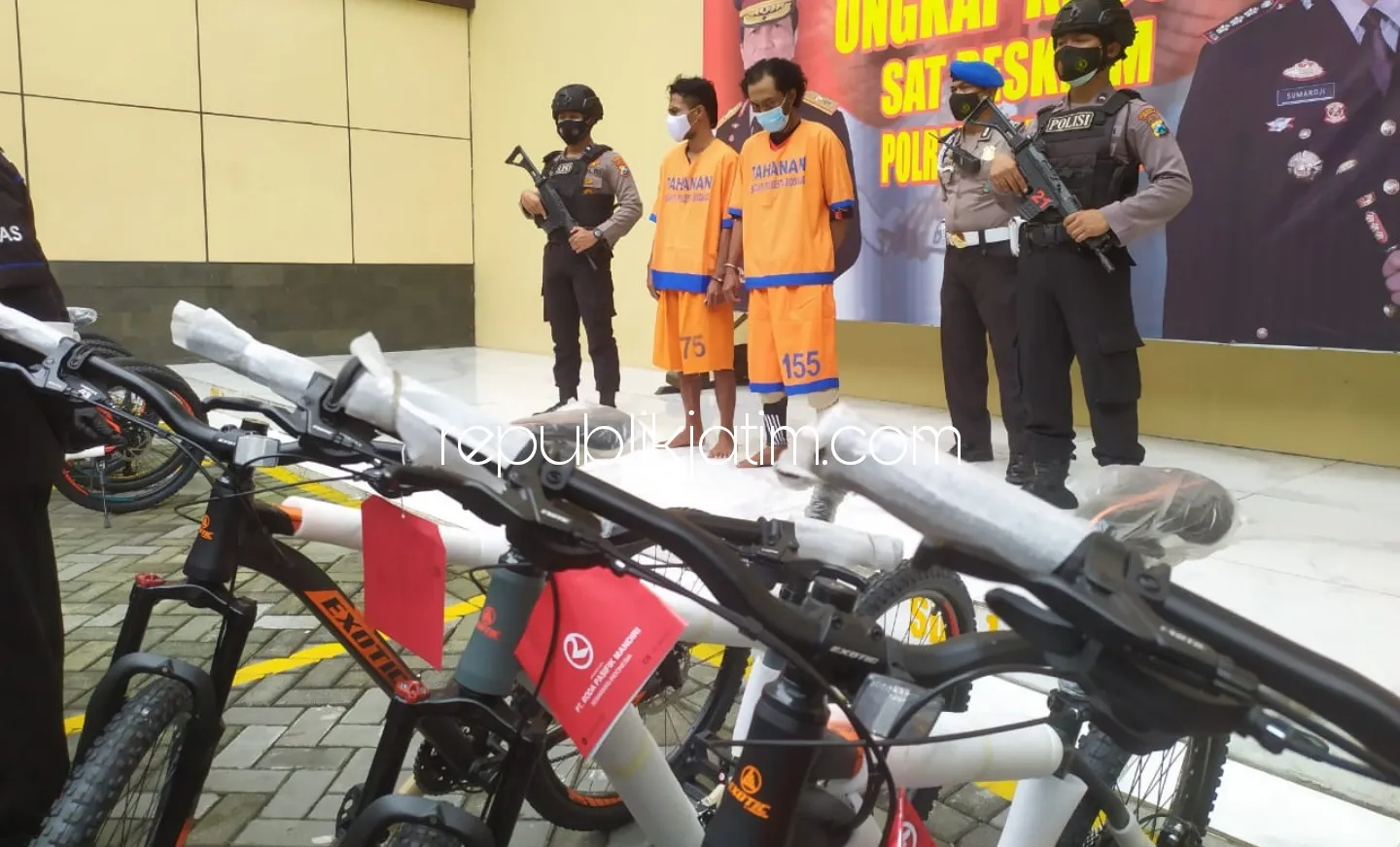 Polresta Sidoarjo Ringkus Dua Penadah Ratusan Sepeda MTB Seharga RP 470 Juta