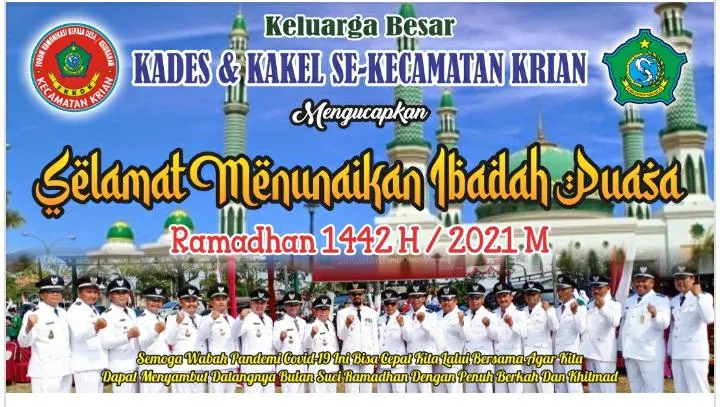 Keluarga Besar Kades dan Kakel Se Kecamatan Krian Mengucapkan Selamat Menunaikan Ibadah Puasa Ramadhan 1442 H