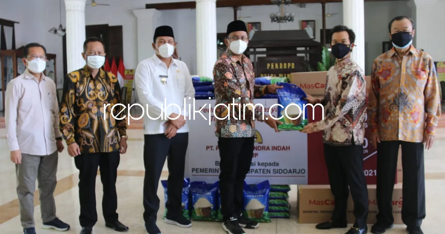 Bantu Warga Terdampak Covid-19, Pengusaha Properti Sidoarjo Sumbang 25 Ton Beras dan 1.000 Box Masker