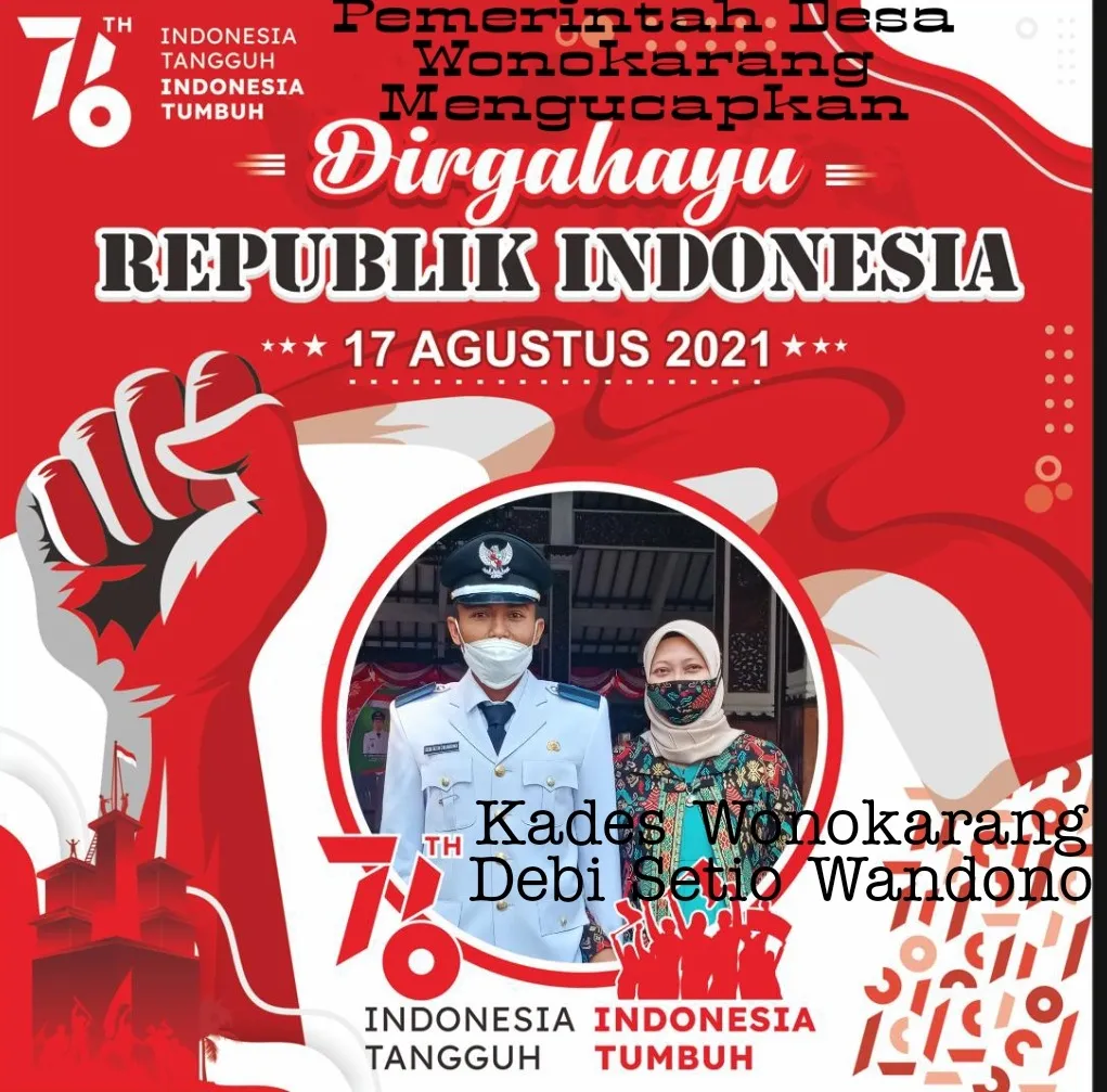 Pemerintah Desa Wonokarang, Kecamatan Balongbendo Mengucapkan Dirgahayu Republik Indonesia ke 76