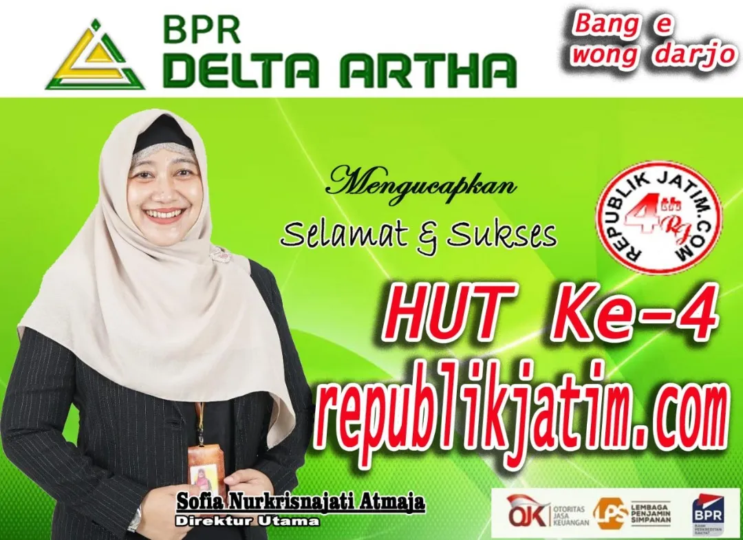 Komisaris, Direktur Utama dan Segenap Karyawan BPR Delta Artha Sidoarjo Mengucapkan Selamat dan Sukses HUT ke 4 republikjatim.com