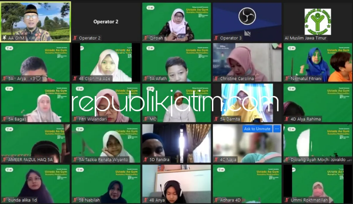 Peringati HGN 2021, SD Al Muslim Isi Tausiyah Aa Gym Soal Rumah Menjadi Madrasah Pertama Bagi Siswa Siswi