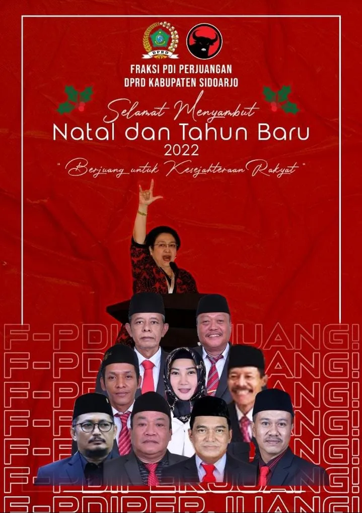 Fraksi PDI Perjuangan DPRD Kabupaten Sidoarjo Mengucapkan Selamat Natal dan Tahun Baru 2022