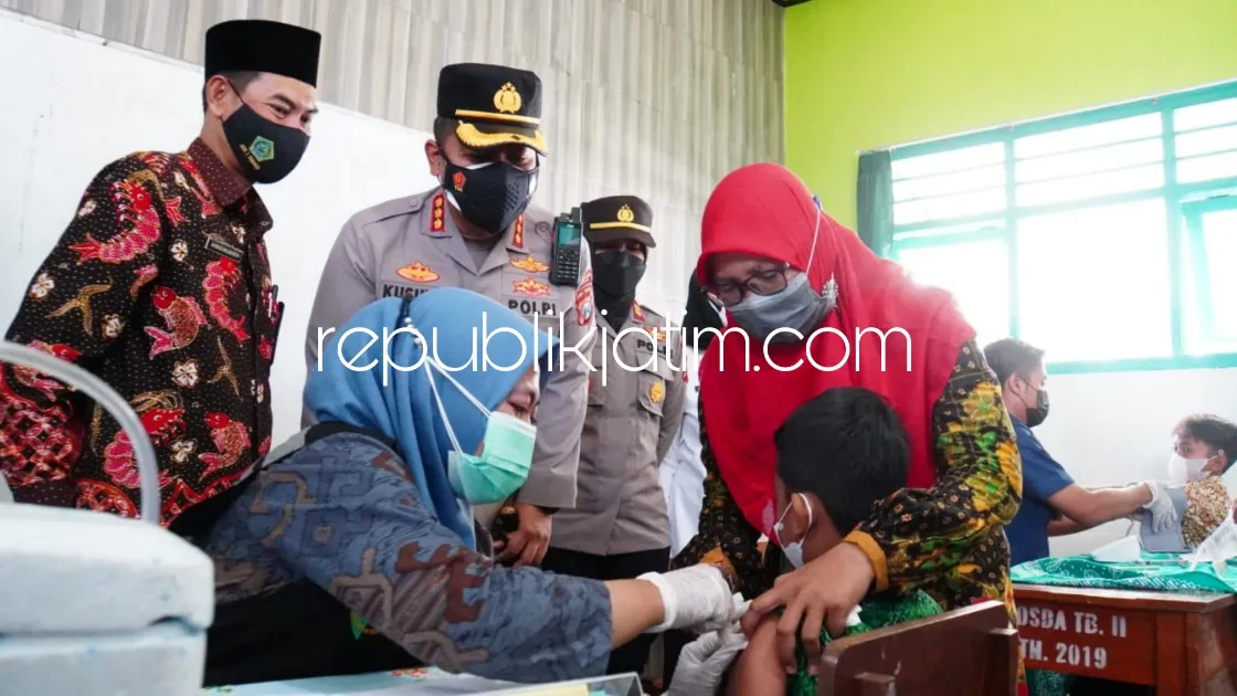 Polresta Sidoarjo Mulai Vaksinasi Dosis Kedua Bagi Anak Usia 6 Sampai 11 Tahun