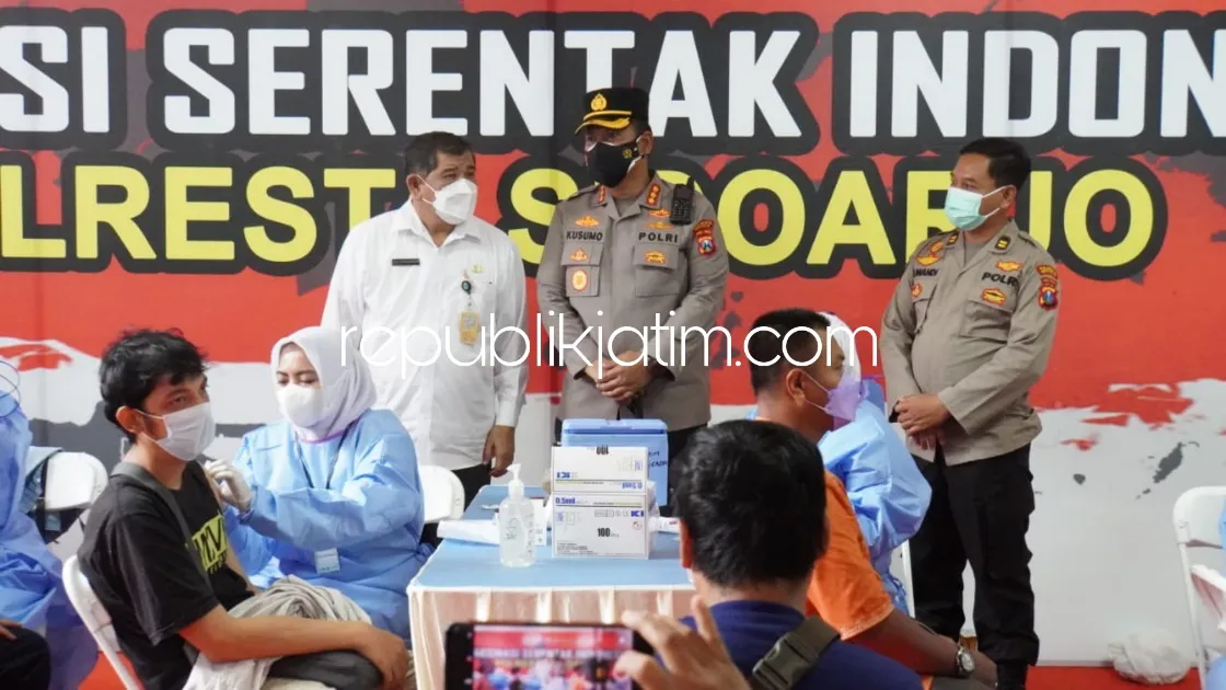 Kapolresta Sidoarjo Tetap Dorong Percepatan Vaksinasi dan Kepatuhan Prokes Digenjot