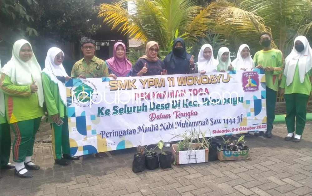 Peringati Maulid Nabi Muhammad SAW SMK YPM 11 Wonoayu Gelar Baksos dan Gebyar Shalawatan