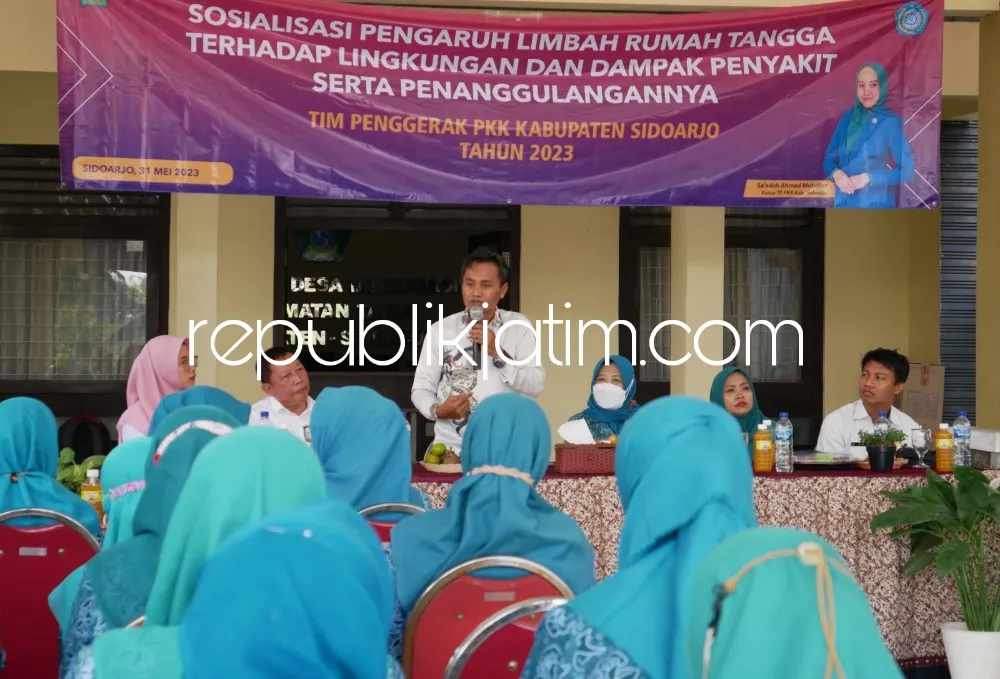 Ciptakan Lingkungan Sehat, Anggota PKK Sidoarjo Diajari Tanggulangi Limbah Rumah Tangga